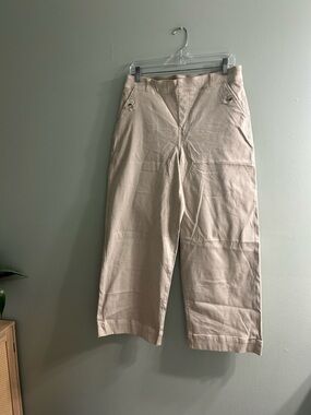 Spanx wide leg cropped stretch twill high rise pants
